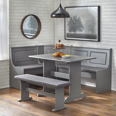 Vilo Home Inc. Industrial Charms 6 Person Solid Wood Breakfast Nook Dining Set Wayfair